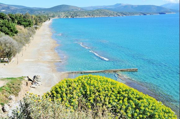 Taken from the fort of Ansient Assini - this is Plaka Beach