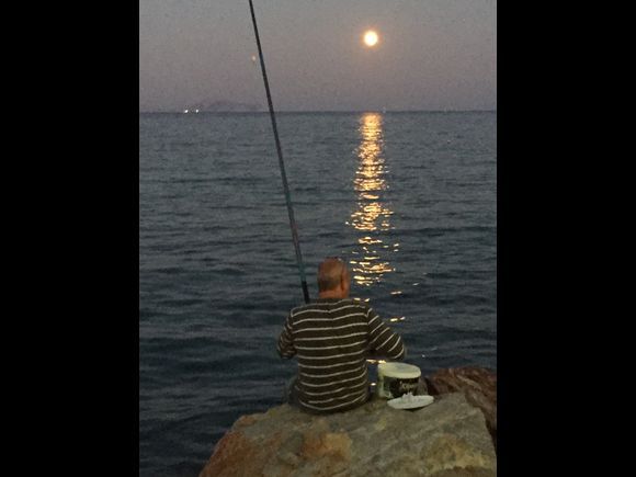 Fishing in moonlight