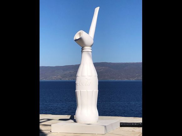 This installation is on the roof of an art gallery on Hydra, on the road between the city and Mandraki