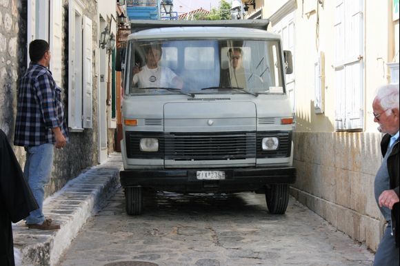 They have to og tre trucks for garbage, not easy to drive in this narrow streets