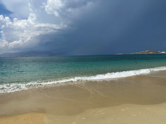Storm in the direction of Paros, but here we are, the sun is shining