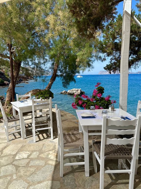 This is Marina taverna, a traditional Greek tavern with a wonderful view