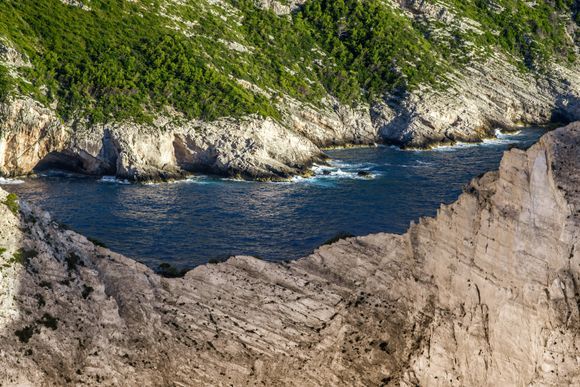 Maravelia Cave from Navagio Heights