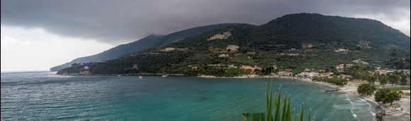 Kéri's bay and beach from Perlakia (panoramic)