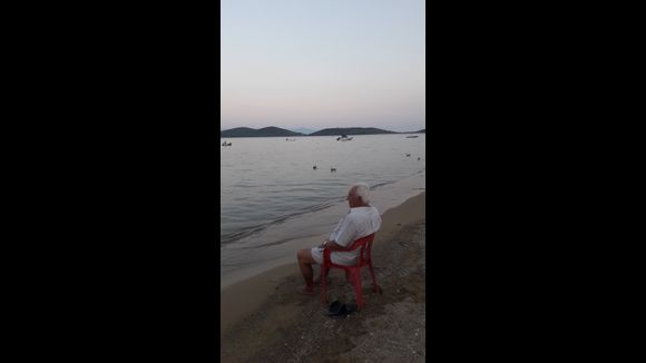 An old man and the sea. Nea peramos kavala. 