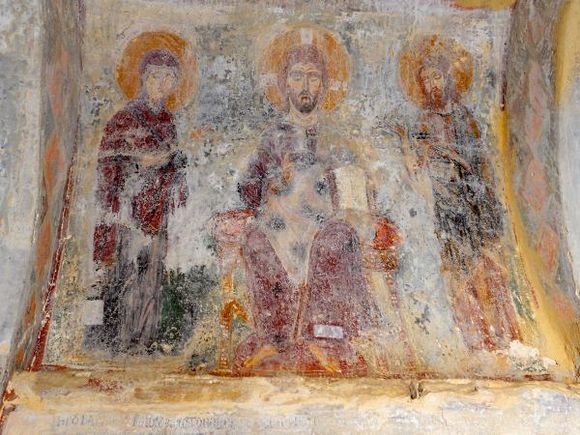 Fresco in 11th century Byzantine church, Halki.