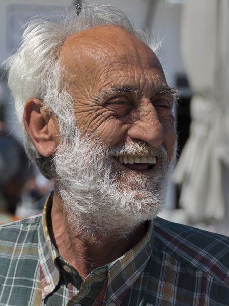 Smiling man near the port