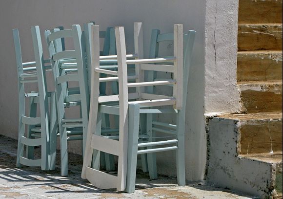 Stacked chairs, Kamares.
