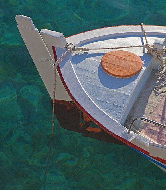 Small boat in Firopotamos harbour.