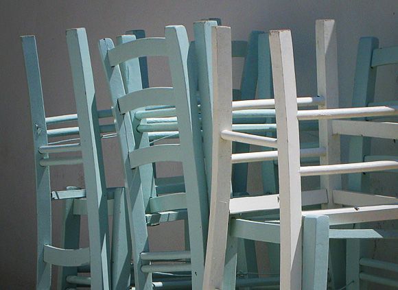 Stacked chairs