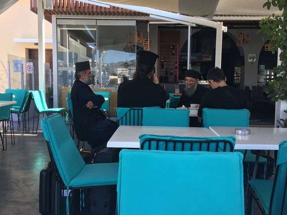 Agia Marina - waiting for the ferry 