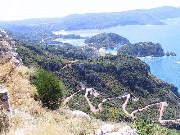 View of Paleokastritsa, the famous resort of Corfu