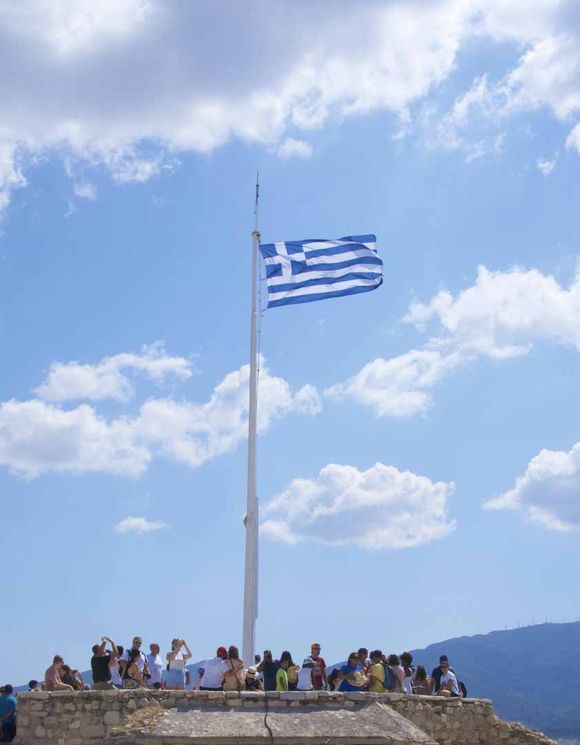 Greek Flag at the top