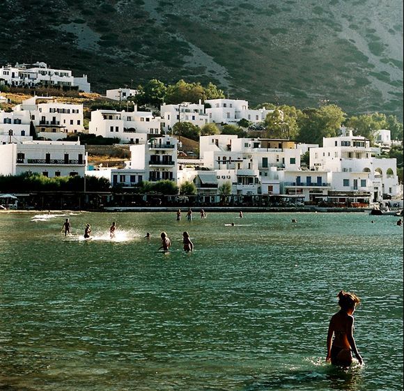 Partial view of Kamares from the beach. Sifnos, 2007