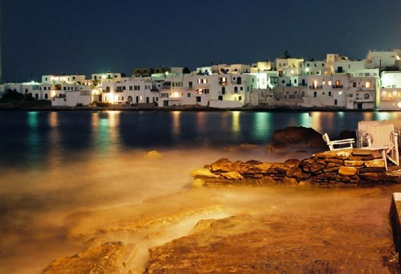 Night view from a bar. Naoussa, Paros, 2008