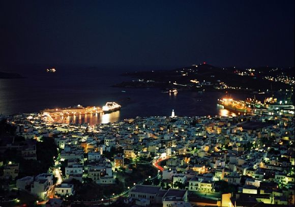 Night view of Ermoupolis. Syros, 2008