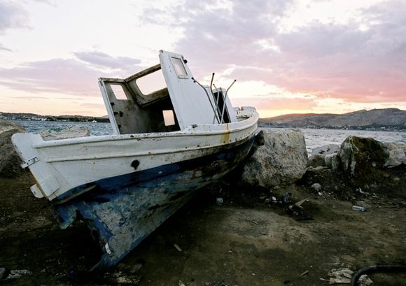 Boat cemetery at Perama. Pireus, 2010