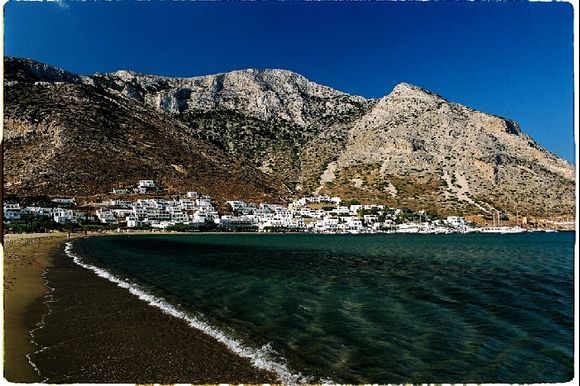 Kamares beach in the erly evening. Sifnos, 2008