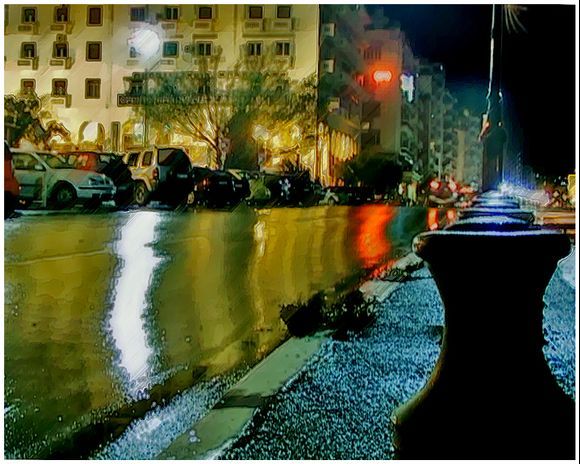 Rainy night. Thessaloniki, 2006