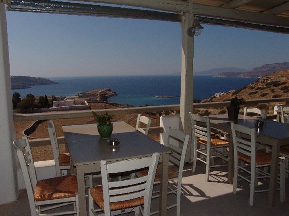 view of the veranda of DELLI restaurant, Chora. Absolutely a MUST place to visit