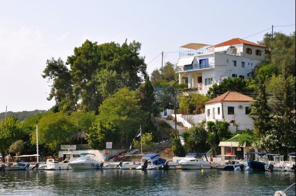 Houses in the harbour of Paxi