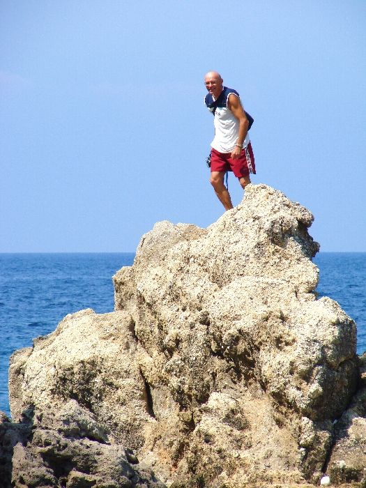 my father :-) climbing in Paleokastritsa