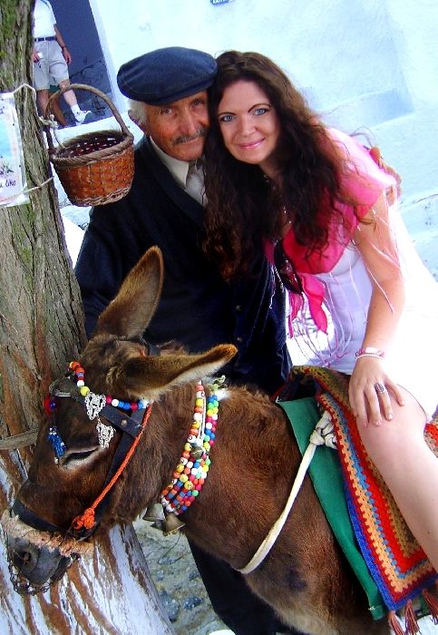 In Pyrgos, there was a donkey, called Marika. The old man was very friendly to me. It was a great day, i was young and with my husband there. 2005