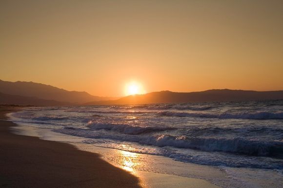 sunset at the beach near Georgioupoli