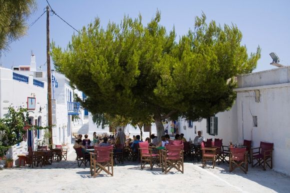 Lunch in a Square in Chora