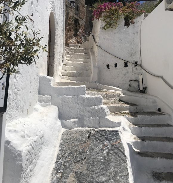 A typical street in Lindos village.