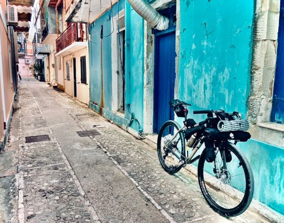 Old district part of Lefkada town. August 2024