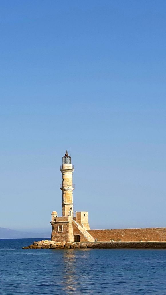 Lighthouse at Venitian Harbour of Chania, Crete.