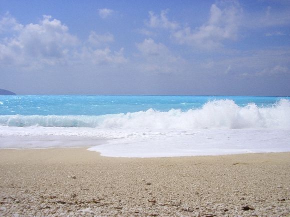 Myrtos beach from the road down(June 2010)