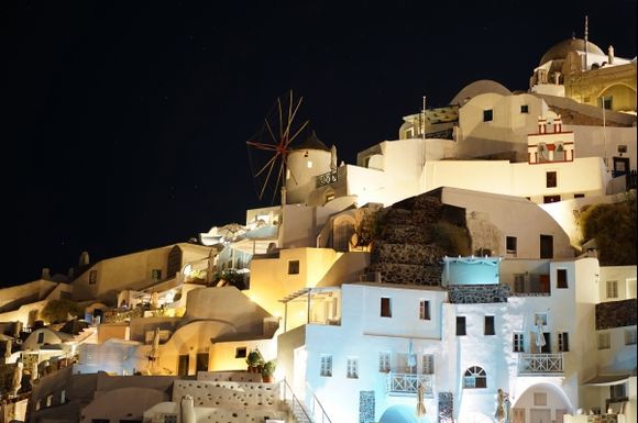 Beautiful night lights of Oia... this took a steady hand with no tripod!