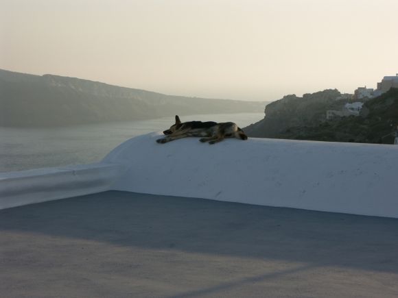 Relaxing in Santorini