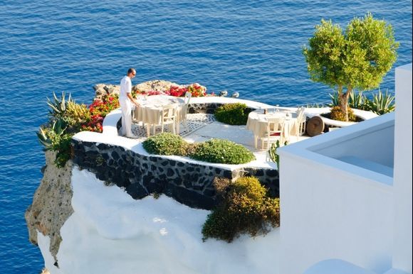 Dinner with astonishing view in Oia, Santorini