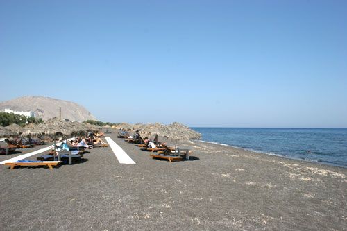 One of the balck beaches of Santorini