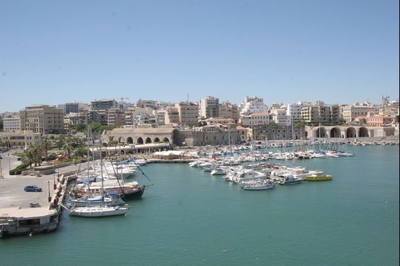 View of the port and town of Heraklion