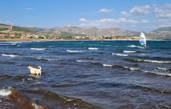 The windsurfing spot of Lavrio.