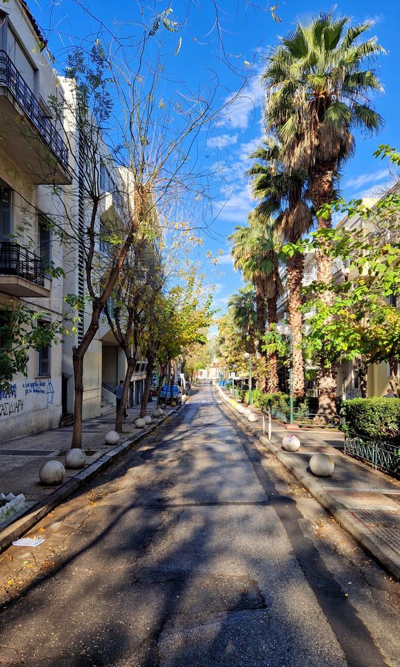 Embedokleos Street in Pagrati, my neighboorhood :)
View more info and photos on https://www.greeka.com/attica/athens/neighbourhoods/pagrati/ , a great area for your stay in the center of Athens.