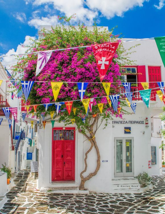 Charming, colorful side streets make Mykonos a unique, vibrant paradise destination!