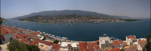 Poros town view from the clocktower
