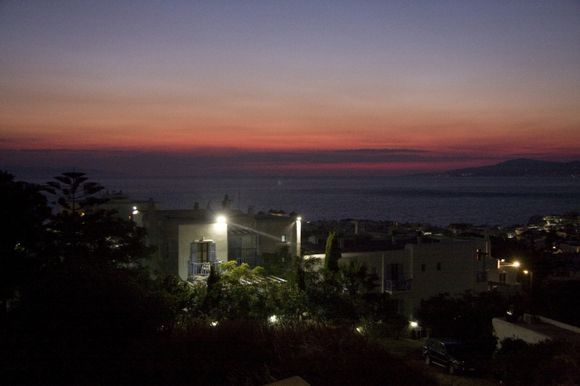 A night view of the sea, minutes after the sunset