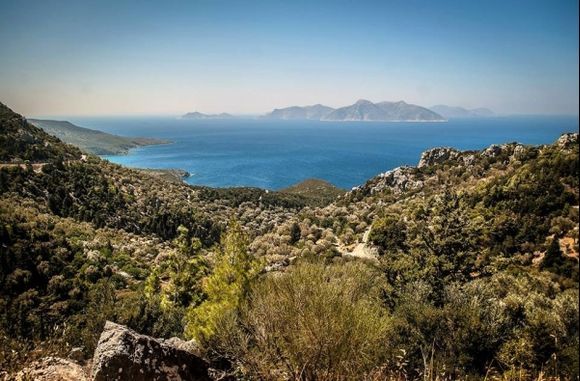 Samos, Kerkis mountain and view to Ikaria