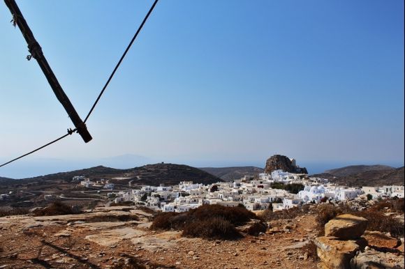 View to Chora from the old windmills