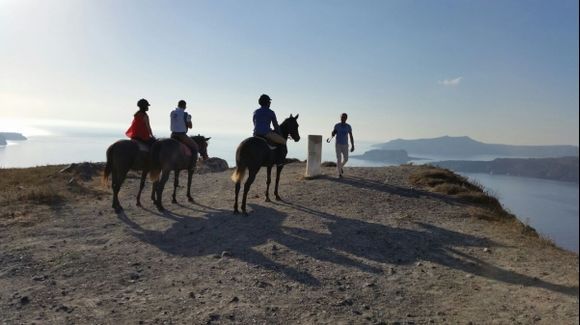Take a horse ride in Santorini.