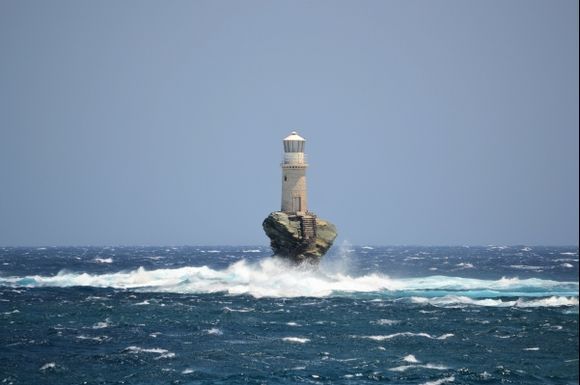 Lighthouse into the sea.