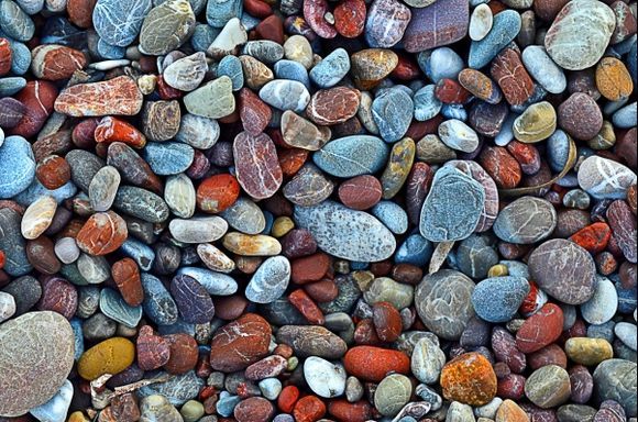 Colourful Pebbles on Fyri Ammos of Kalamos