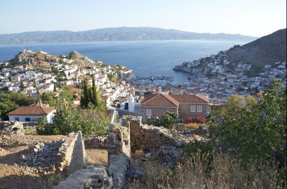A view of Hydra Town in the early morning, July 2012