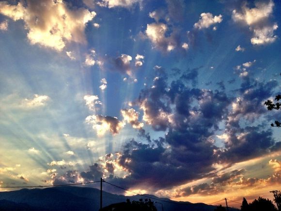 Sunset at the biggest mountain of Greece, the mountain of 12 Gods, Olympos!!